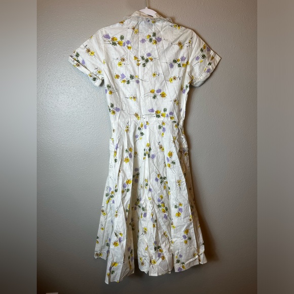 Vintage 50’s/60’s Deadstock Everglaze Cotton Allendale Fashion Fit & Flare Dress - Picture 5 of 8